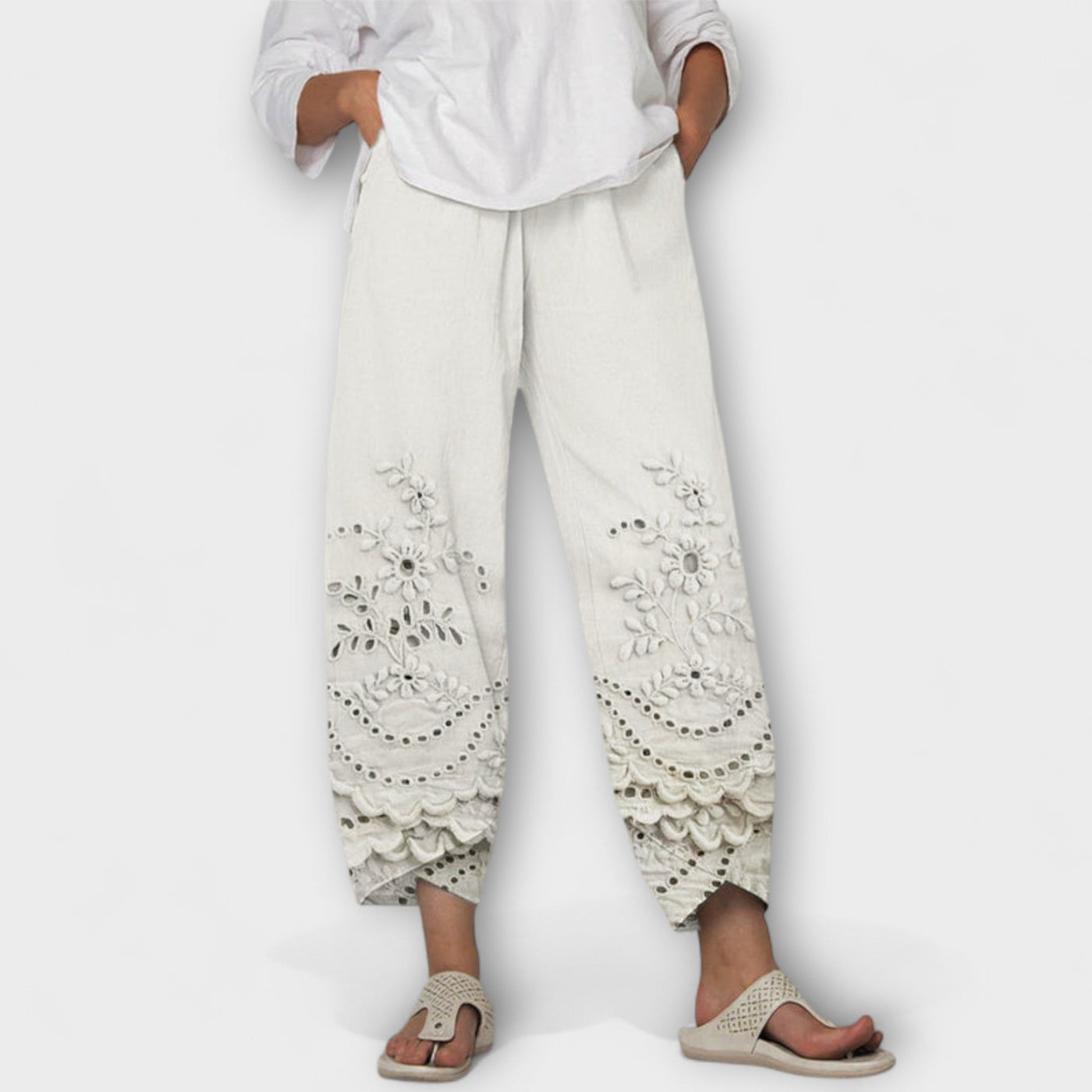 Amelie | Embroidered Lace Pants