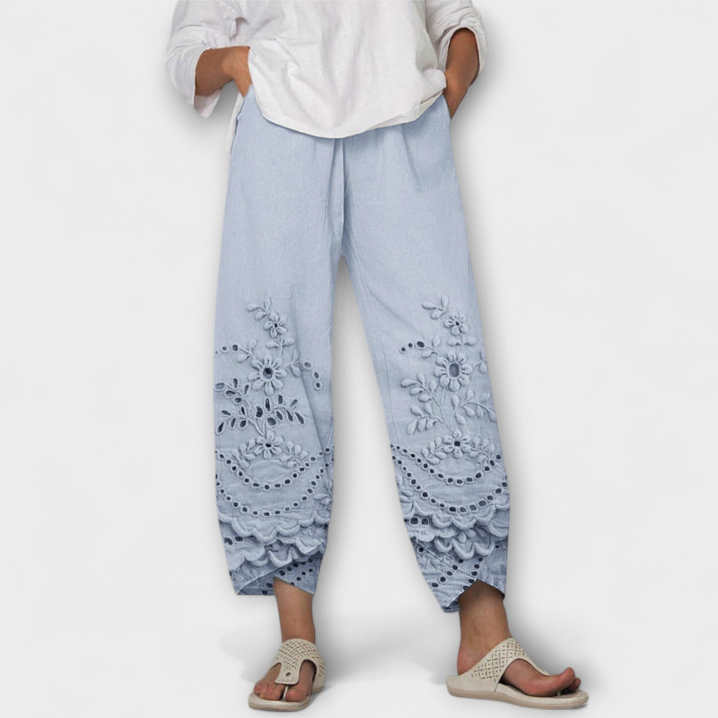 Amelie | Embroidered Lace Pants