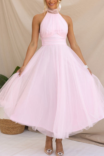 Mia | Flowing Halter Dress