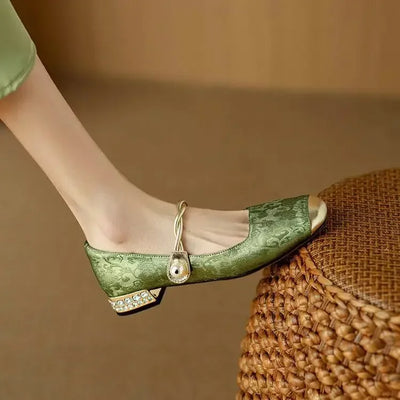 Courtney | Elegant Pearl Strap Flats