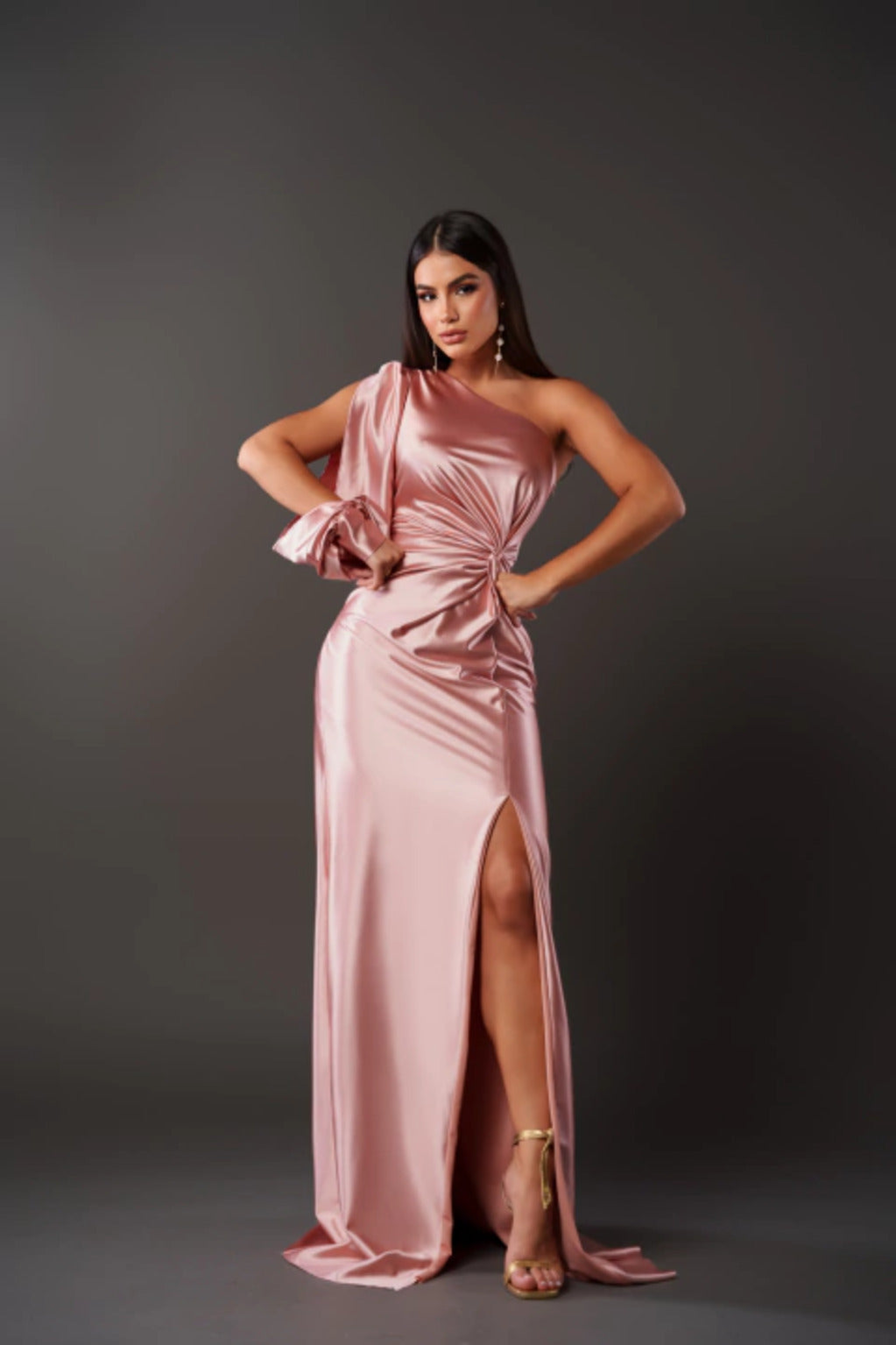 Olivia | Satin One-Shoulder Dress