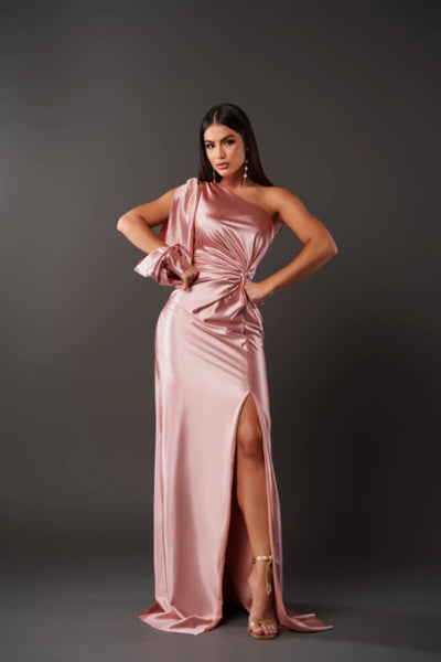 Olivia | Satin One-Shoulder Dress
