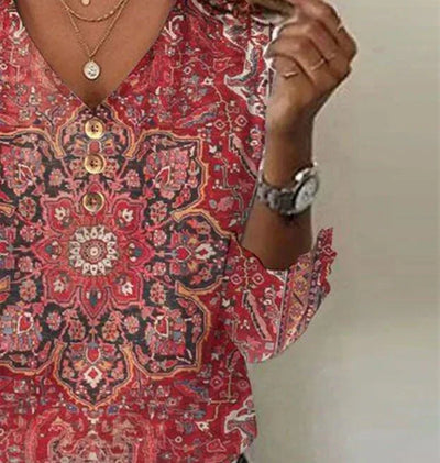 Frances | Boho Tie-Front Blouse