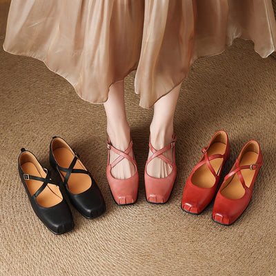 Lauren | Cross-Strap Mary Jane Flats