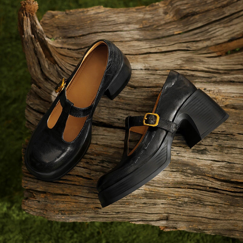 Maddison | Chunky T-Bar Mary Jane Heels