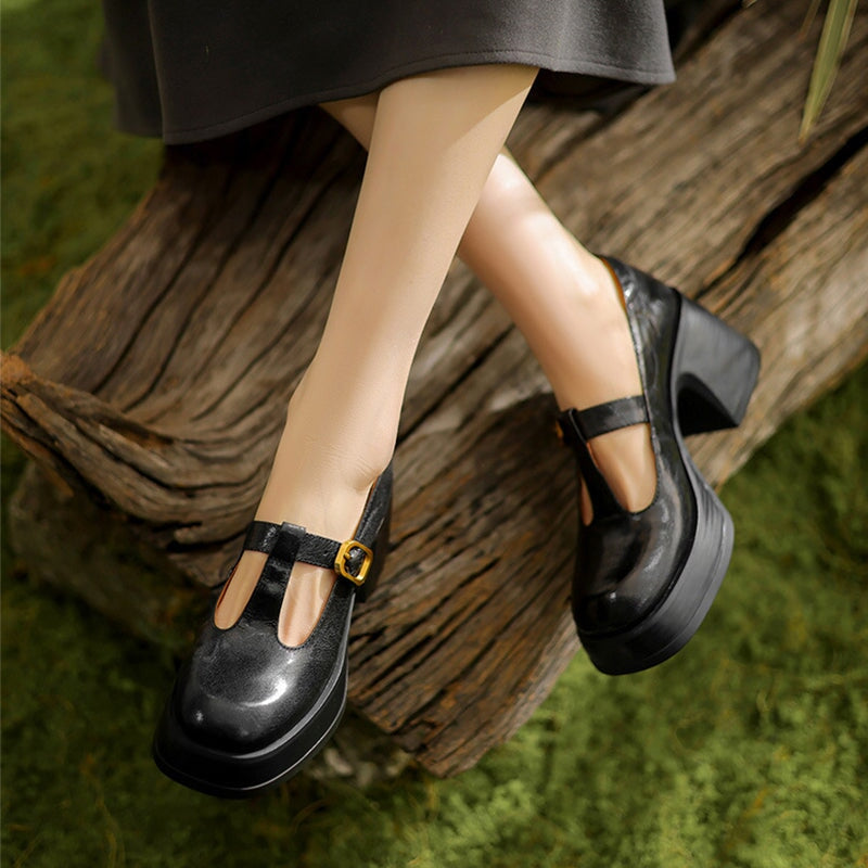 Maddison | Chunky T-Bar Mary Jane Heels