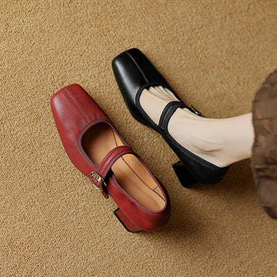Holly | Square-Toe Mary Jane Heels