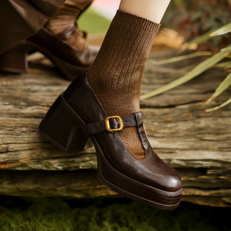Maddison | Chunky T-Bar Mary Jane Heels