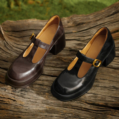 Maddison | Chunky T-Bar Mary Jane Heels