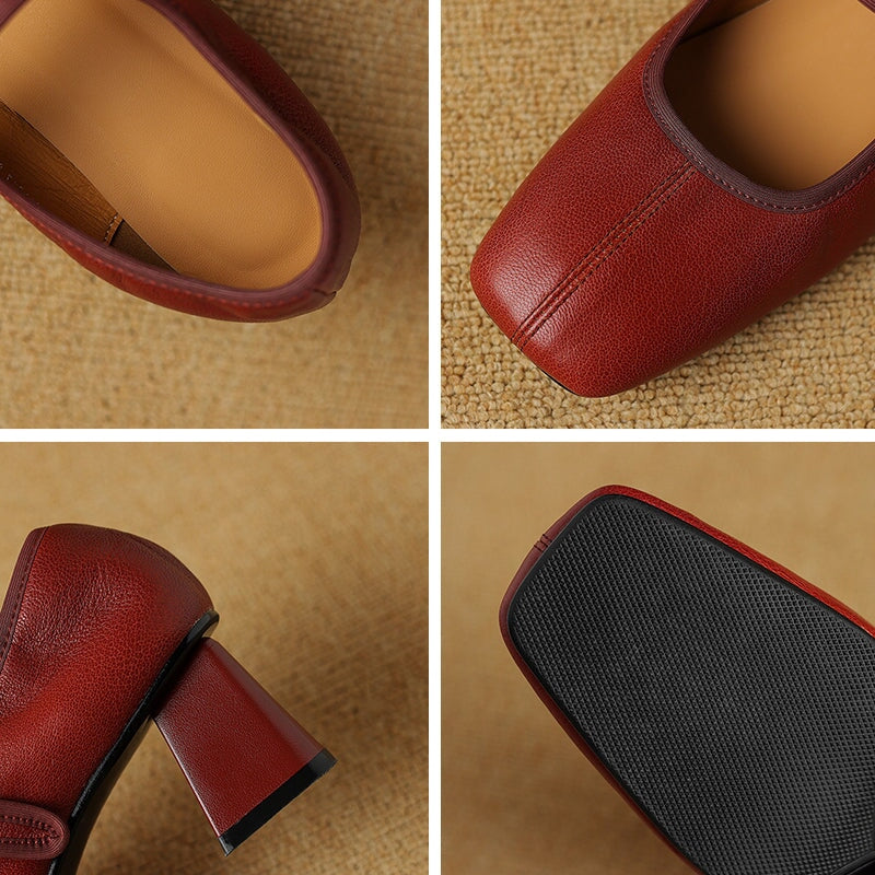 Holly | Square-Toe Mary Jane Heels