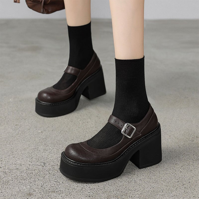 Abbey | Platform Mary Jane Heels
