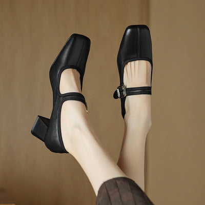 Holly | Square-Toe Mary Jane Heels