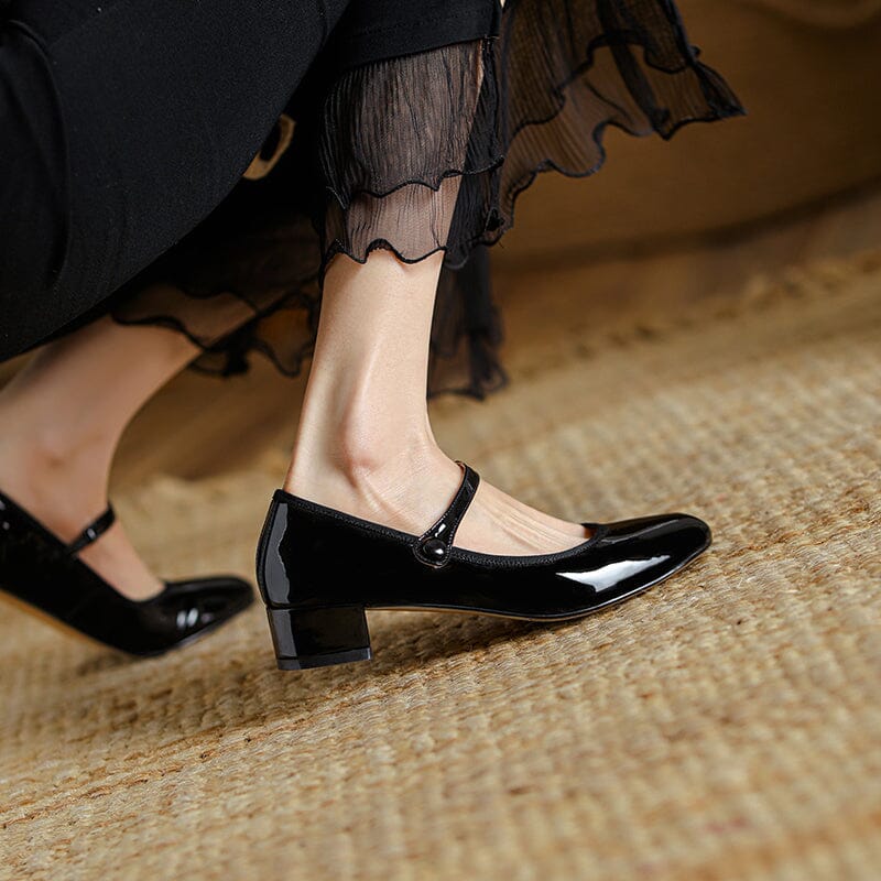 Hannah | Classic Patent Mary Jane Heels