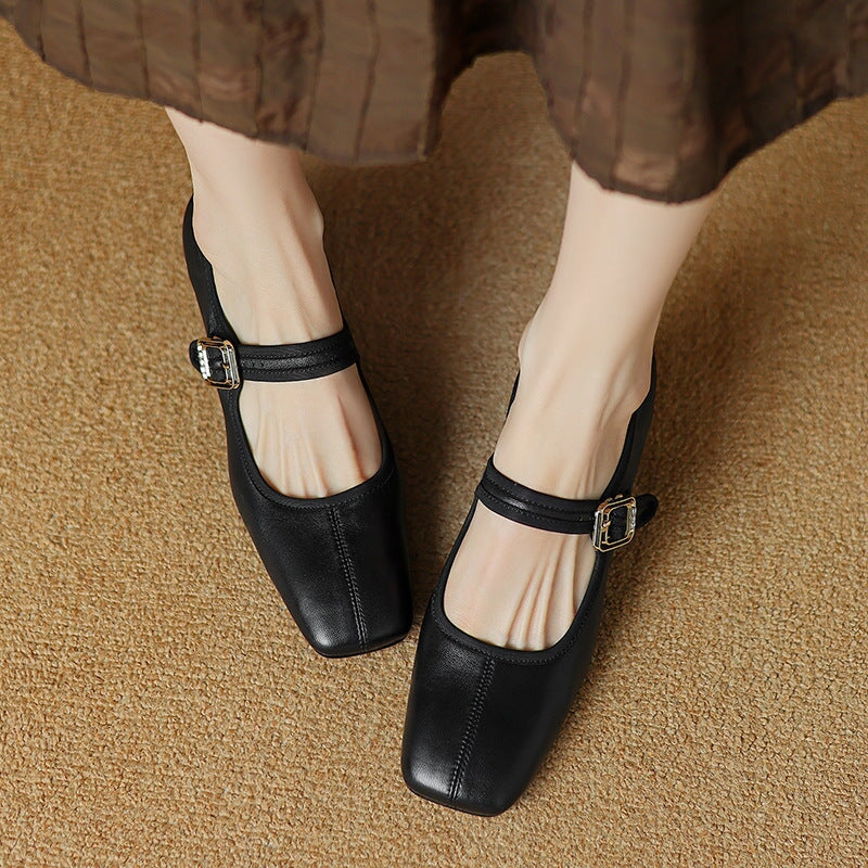 Holly | Square-Toe Mary Jane Heels