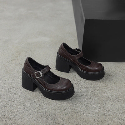 Abbey | Platform Mary Jane Heels