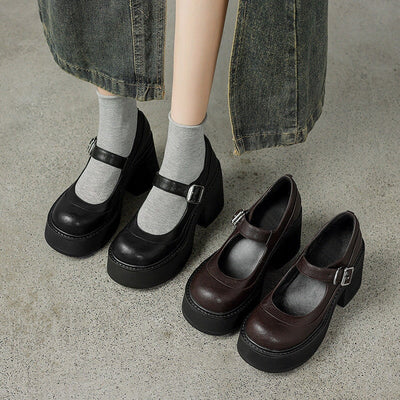 Abbey | Platform Mary Jane Heels