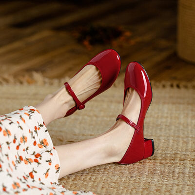 Hannah | Classic Patent Mary Jane Heels