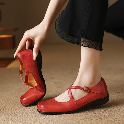 Lauren | Cross-Strap Mary Jane Flats