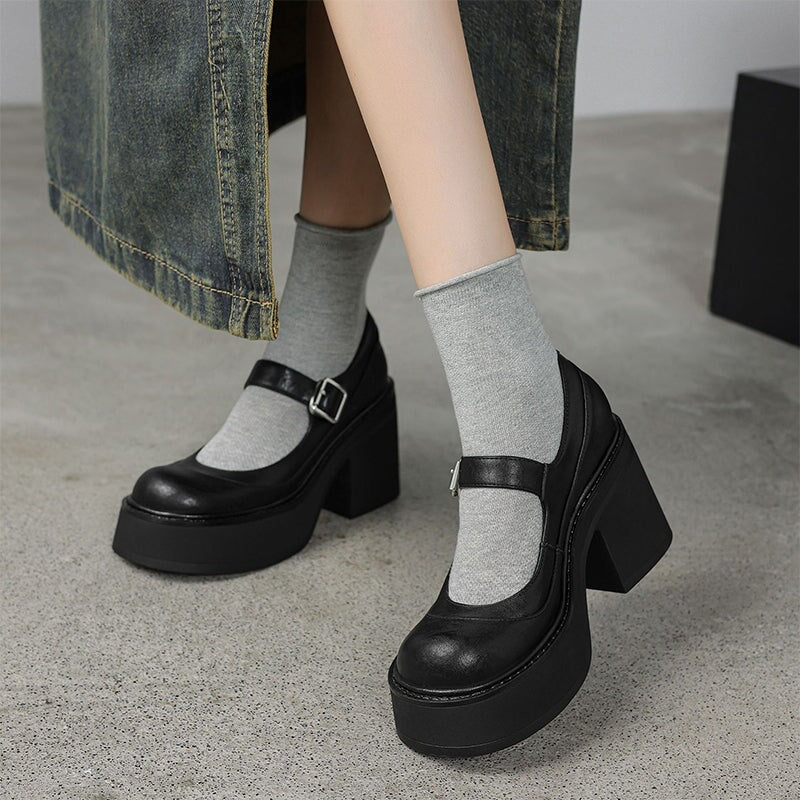 Abbey | Platform Mary Jane Heels