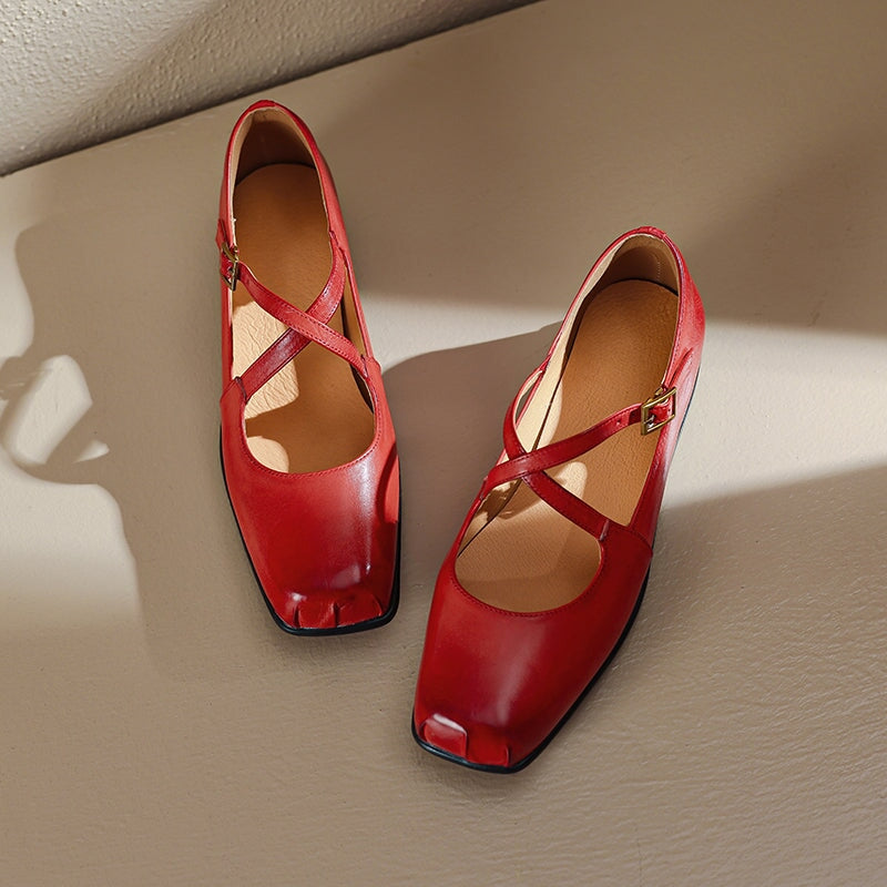 Lauren | Cross-Strap Mary Jane Flats
