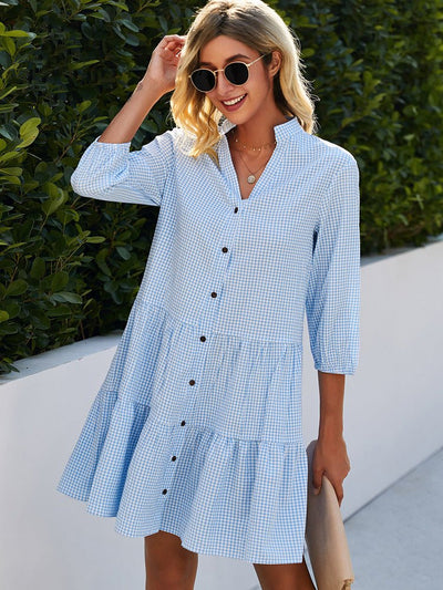 Cadence | Gingham Shirt Dress