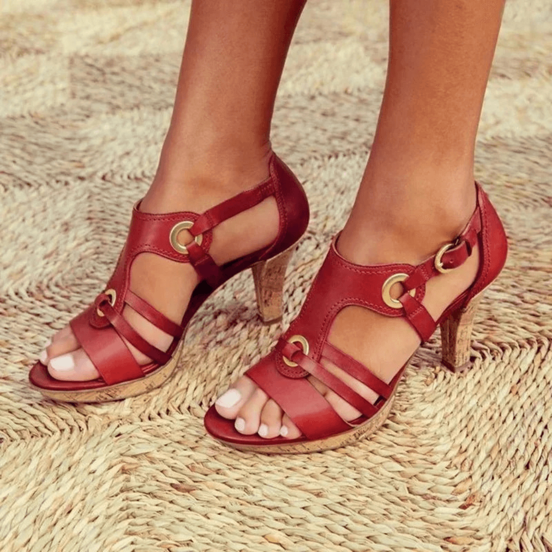 Lindsay | Chic Buckle Heel Sandal