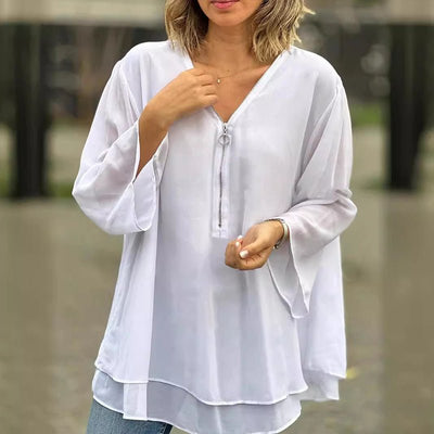Farah | Zipper Layered Blouse