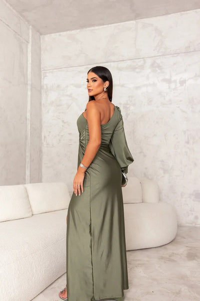 Olivia | Satin One-Shoulder Dress