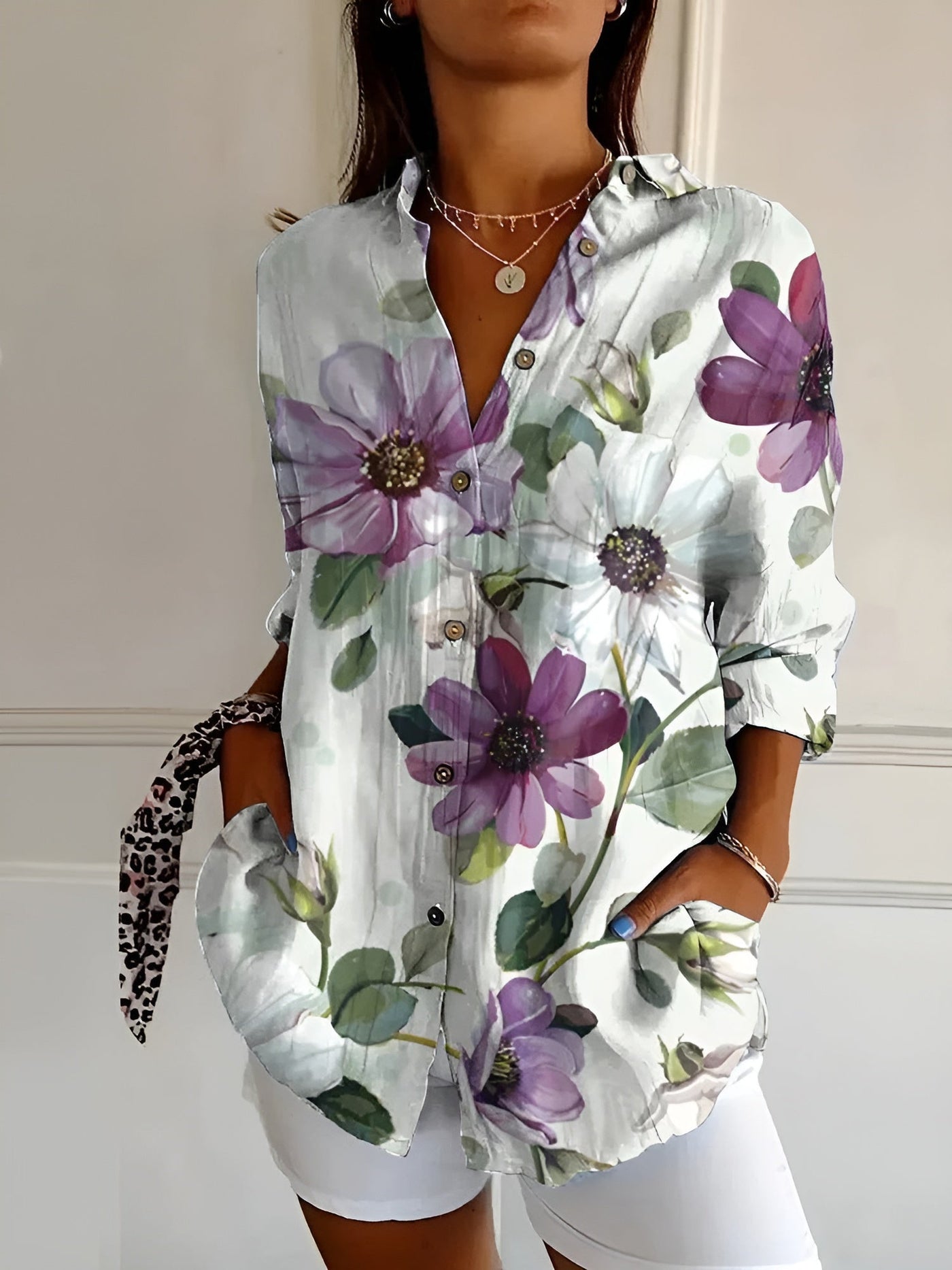 Cara | Botanical Print Blouse
