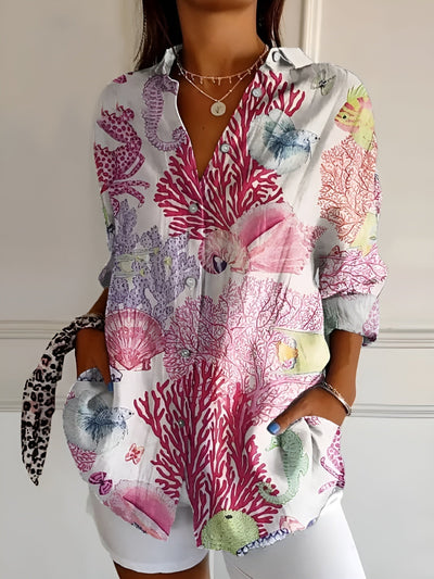 Cara | Botanical Print Blouse