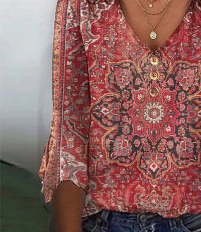 Frances | Boho Tie-Front Blouse